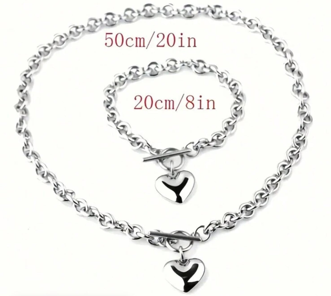 Set de collar y brazalete plata