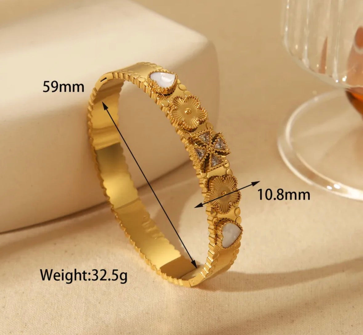 Brazalete oro baño 18k