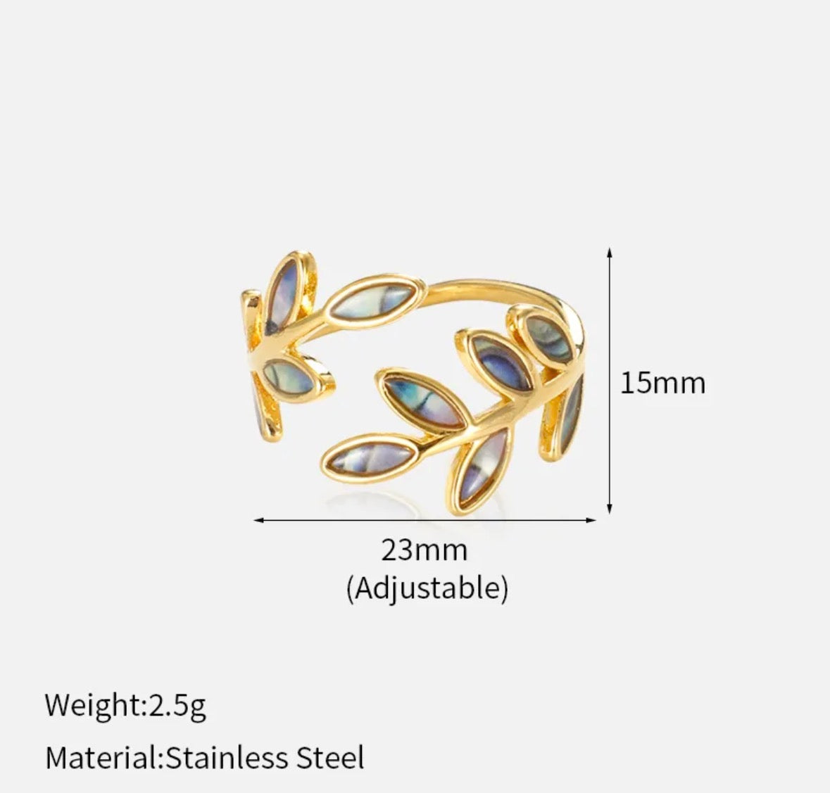Anillo ajustable hojas