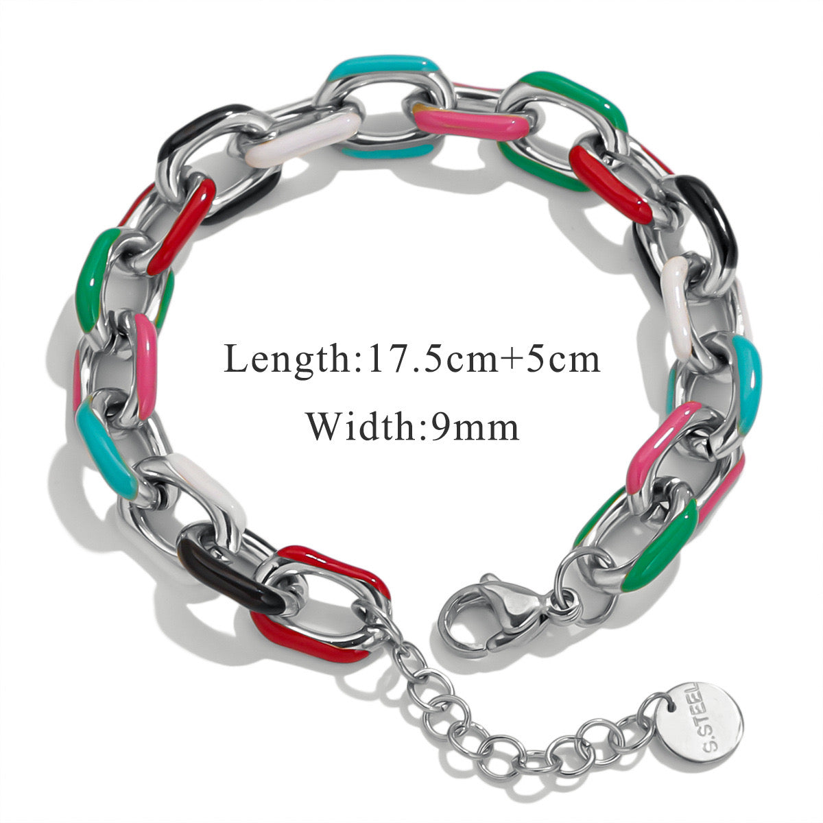 Brazalete plata colorido