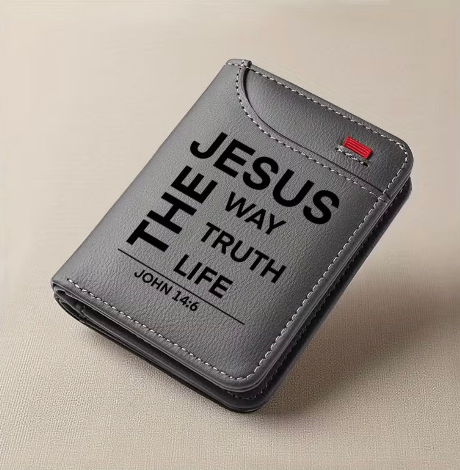 Tarjetero versiculo Juan 14:16 grabado