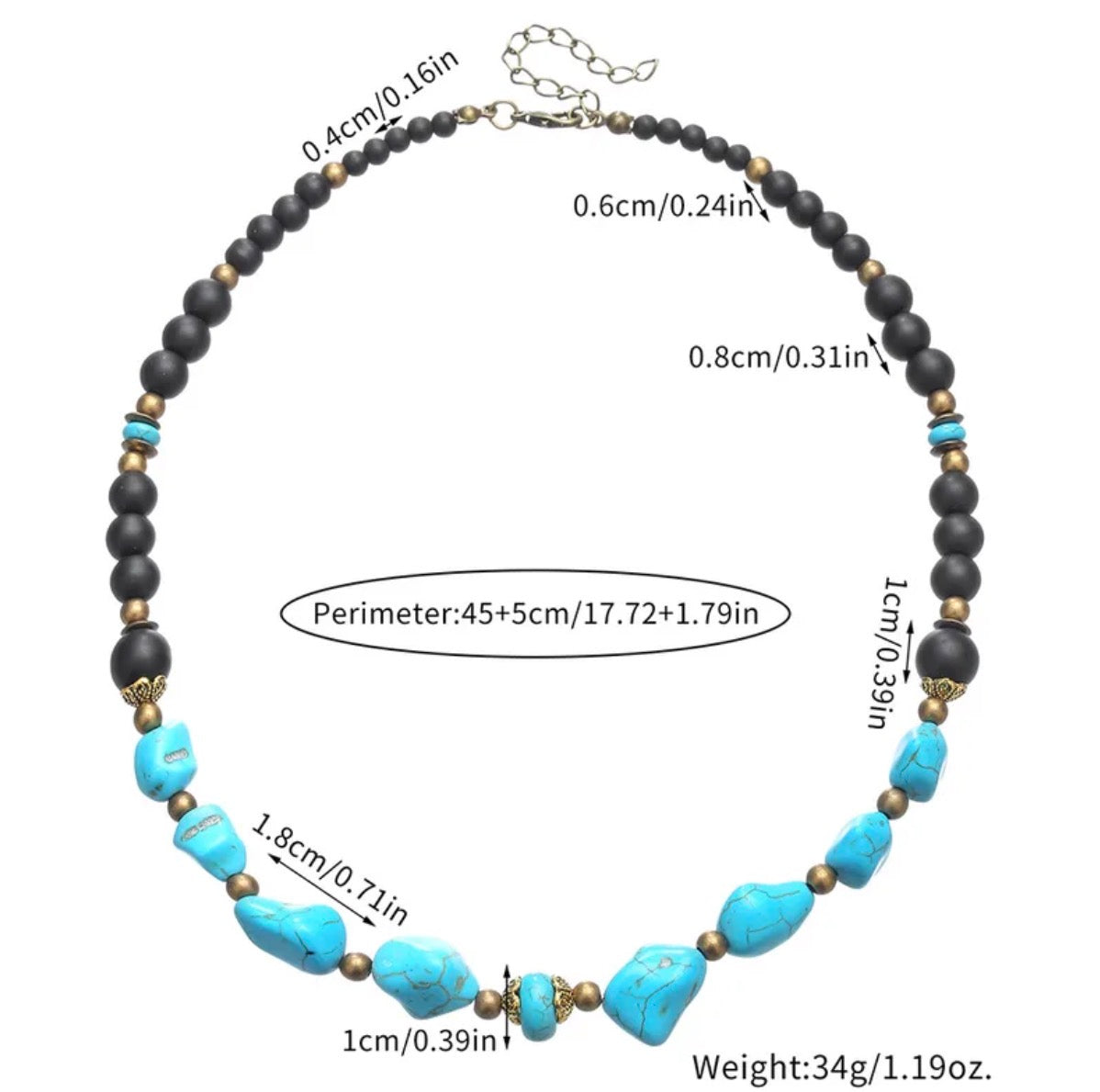 Collar estilo surf turquesa (Niños)