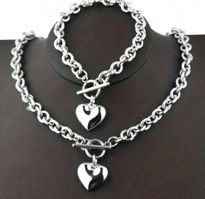 Set de collar y brazalete plata