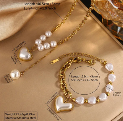 Set 2 piezas oro y perlas