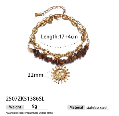 Brazalete sol baño de oro