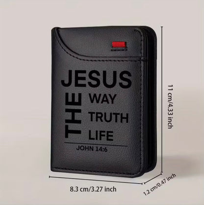 Tarjetero versiculo Juan 14:16 grabado