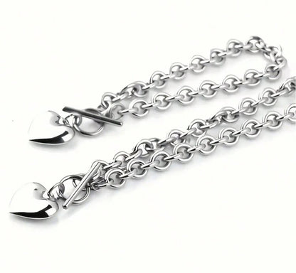 Set de collar y brazalete plata