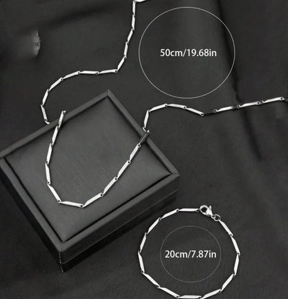 Conjunto cadena y pulsera acero inoxidable (3mm) (Niños)