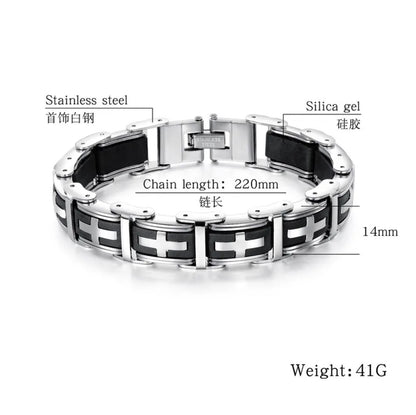 Pulsera cruz (14mm x 22cm)