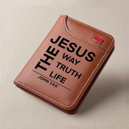 Tarjetero versiculo Juan 14:16 grabado