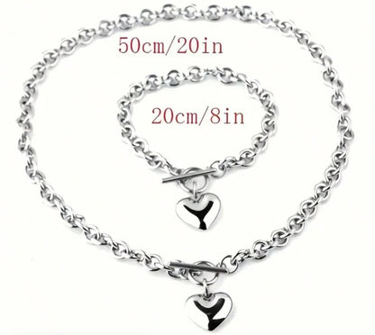 Set de collar y brazalete plata