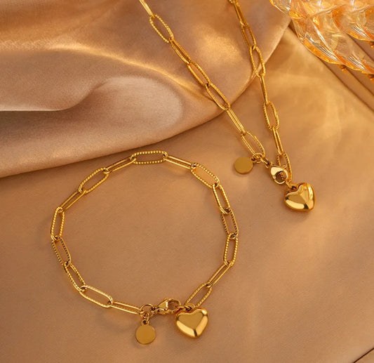 Set collar y brazalete oro