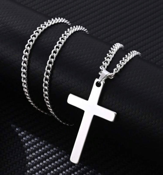 Collar cruz 50cm Acero Inoxidable (plata)