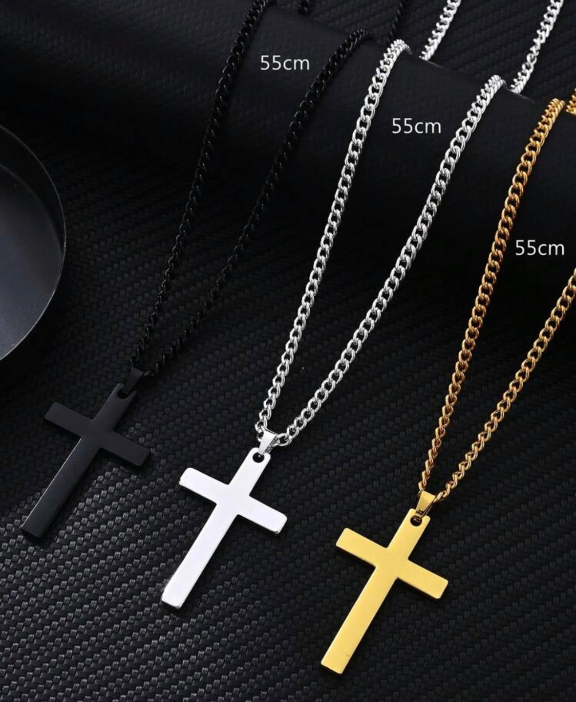 Collar cruz 50cm Acero Inoxidable (plata)