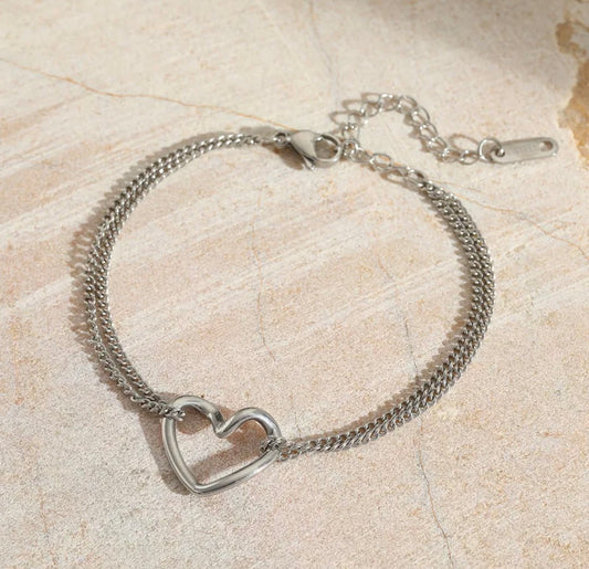 Brazalete corazón (plata)
