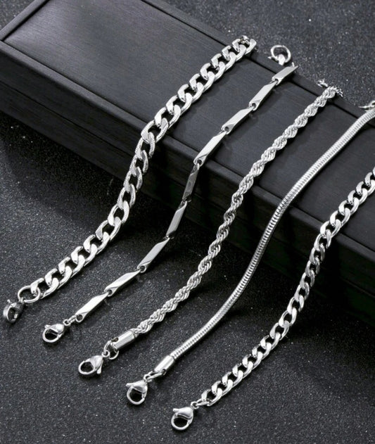 Pulsera en acero inoxidable (plata)