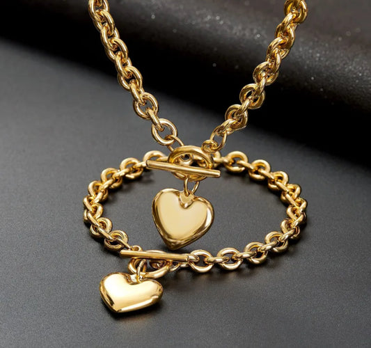 Set collar y brazalete oro