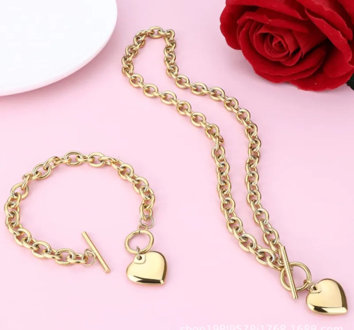 Set collar y brazalete oro