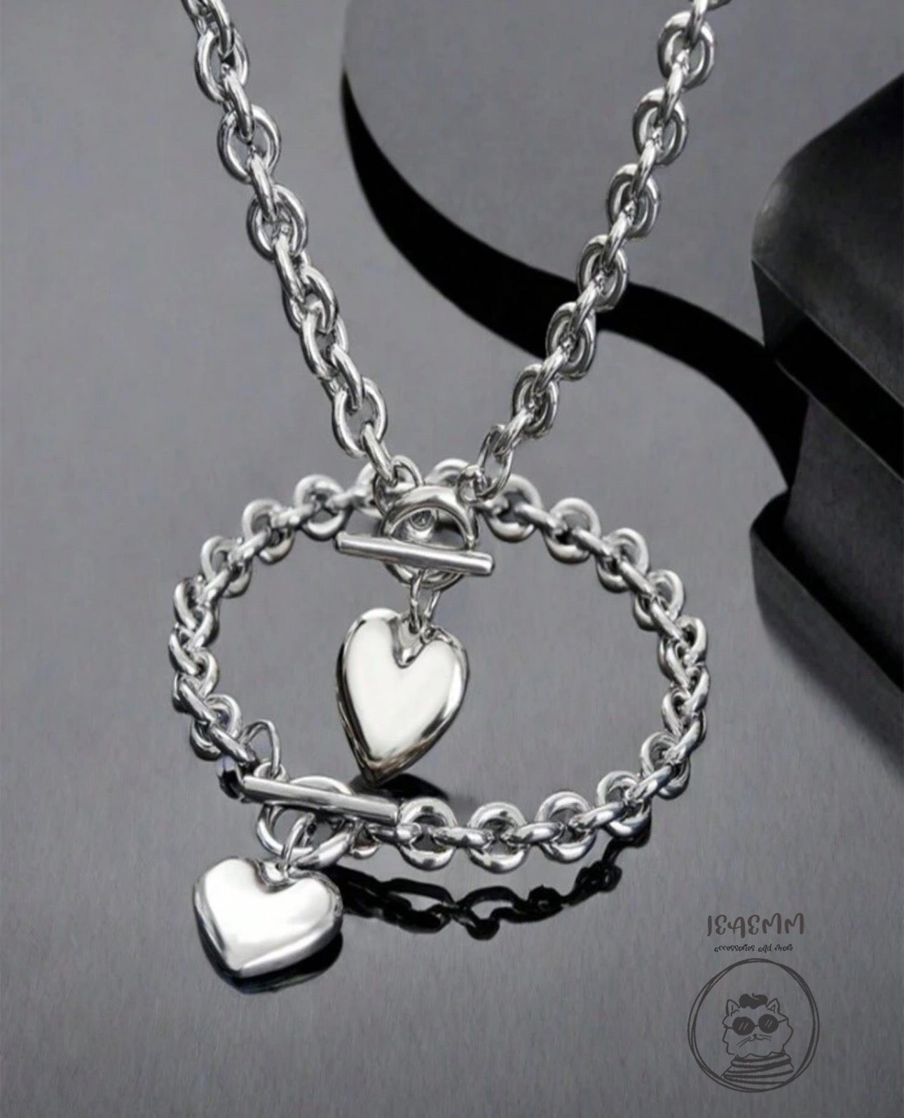 Set de collar y brazalete plata