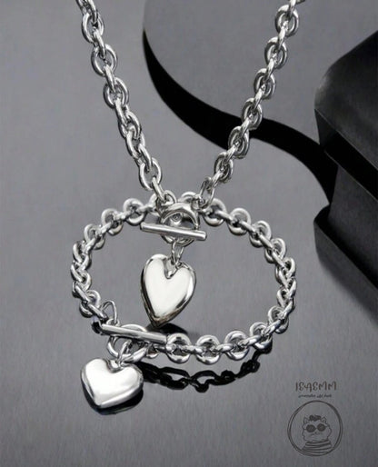 Set de collar y brazalete plata