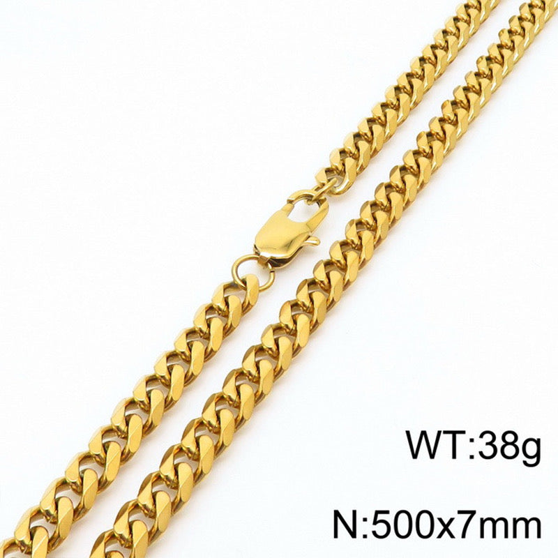 Cadena estilo cubana bañada en oro 18k (7mm) (Niños)