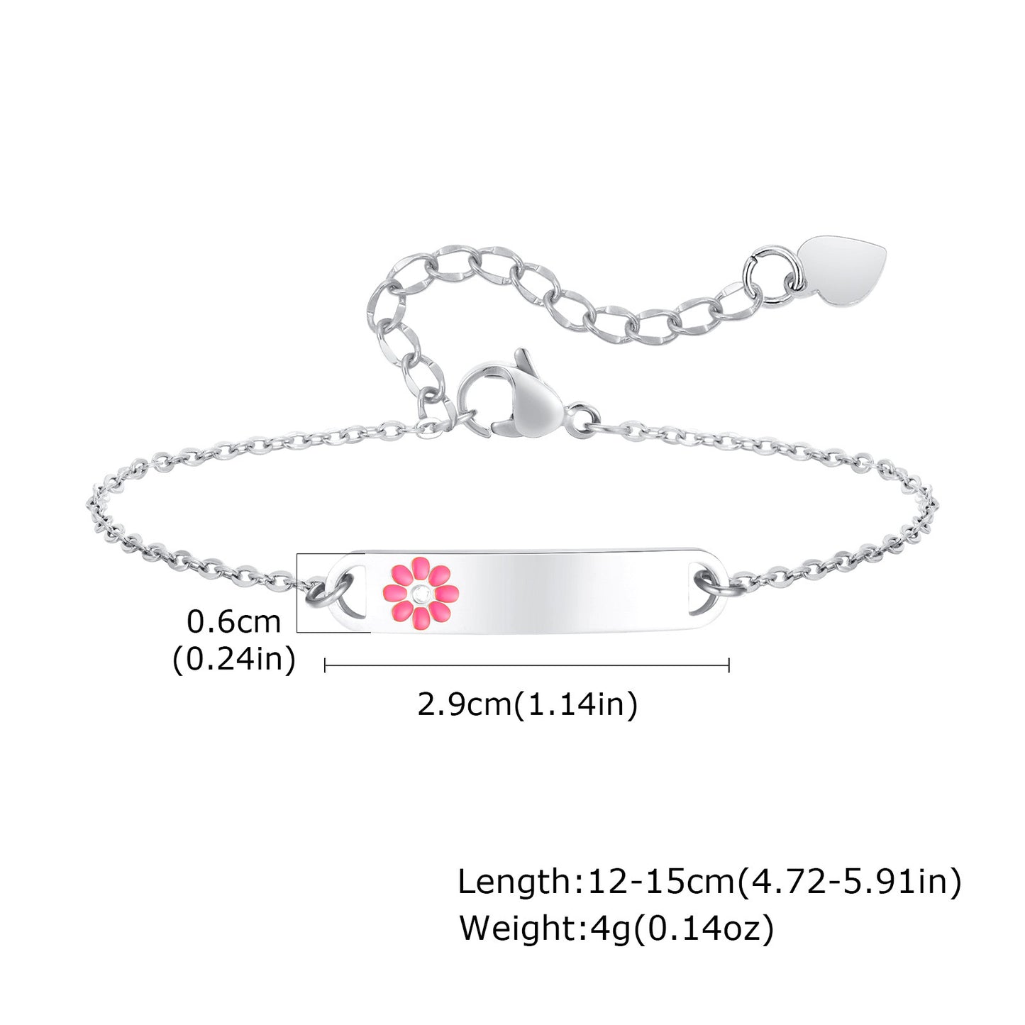 Brazalete flor niñas (plata)