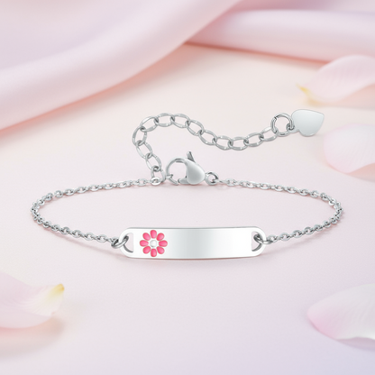 Brazalete flor niñas (plata)