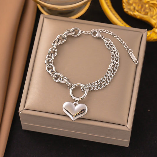 Brazalete corazón plata