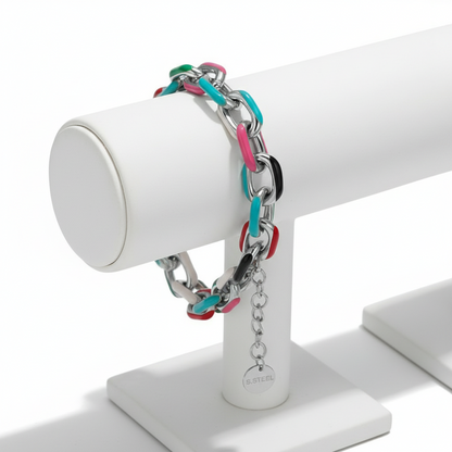 Brazalete plata colorido