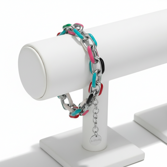 Brazalete plata colorido